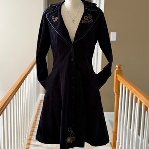 BBC Hot Topic Doctor Who 2009 Tardis Blue Steampunk Coat, Size L